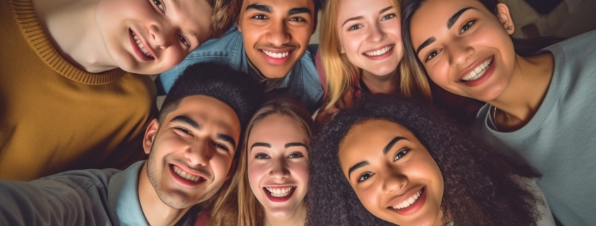 Group of teens smiling