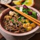 mushroom soba noodle bowl with tofu