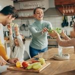 family eating healthy together