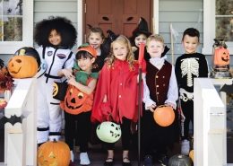 little children in halloween costumes